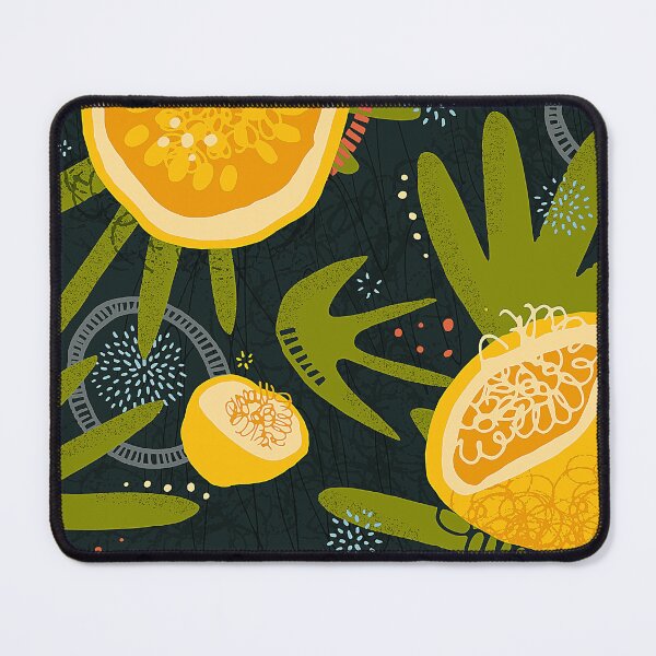 Item preview, Yellow Passion Fruit And Green Leaves Abstract Designs designed and sold by DEC02.