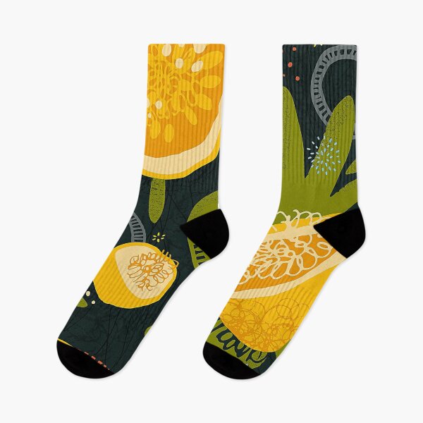 Item preview, Yellow Passion Fruit And Green Leaves Abstract Designs  designed and sold by DEC02.