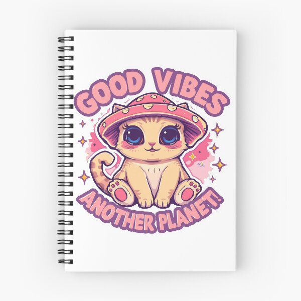 Item preview, Good Vibes From Another Planet Cat Shirt, Cute Alien Cat Tee, Kawaii Psychedelic Cat, Funny Pet Lover Gift designed and sold by JaiSoftStudio.