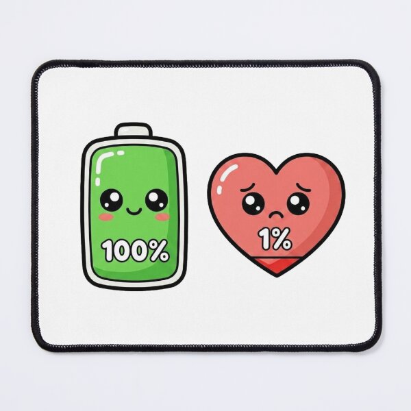 Item preview, "Battery 100% Heart 1%" designed and sold by morning sun.
