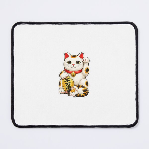 Item preview, Maneki Neko Lucky Cat With Sleeping Calico Kitten Japanese Fortune Kawaii  designed and sold by Aguri-tei.