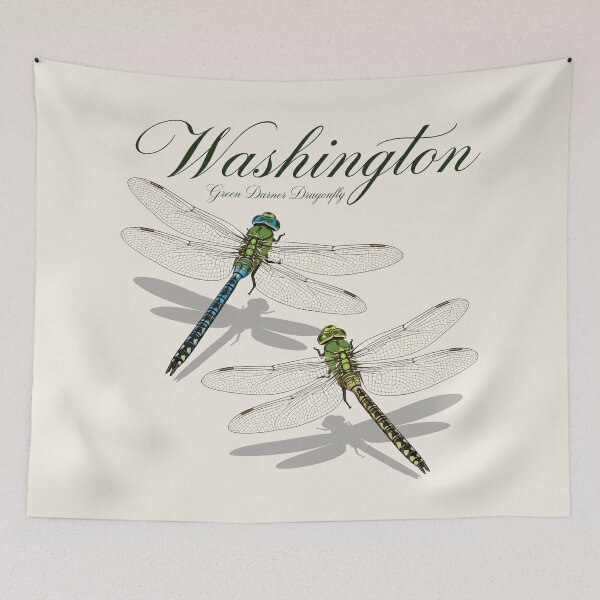 Item preview, Washington Green Darner Dragonfly State Poster designed and sold by The-Drip-Studio.