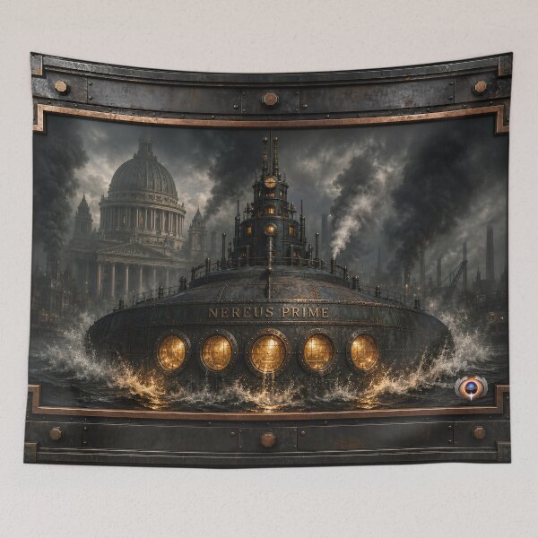 Item preview, Iron Sovereign Nereus Prime Industrial Steampunk Art Fantasy AI Concept Art by Xzendor7 designed and sold by Xzendor7 Digital Art Creations.