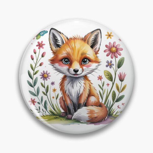 Item preview, A Cute Fox Among Flowers And Leaves designed and sold by QuiteOrbit.