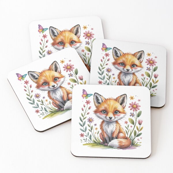 Item preview, A Cute Fox Among Flowers And Leaves designed and sold by QuiteOrbit.
