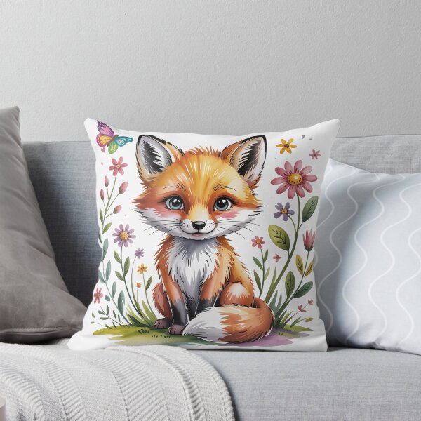 Item preview, A Cute Fox Among Flowers And Leaves designed and sold by QuiteOrbit.