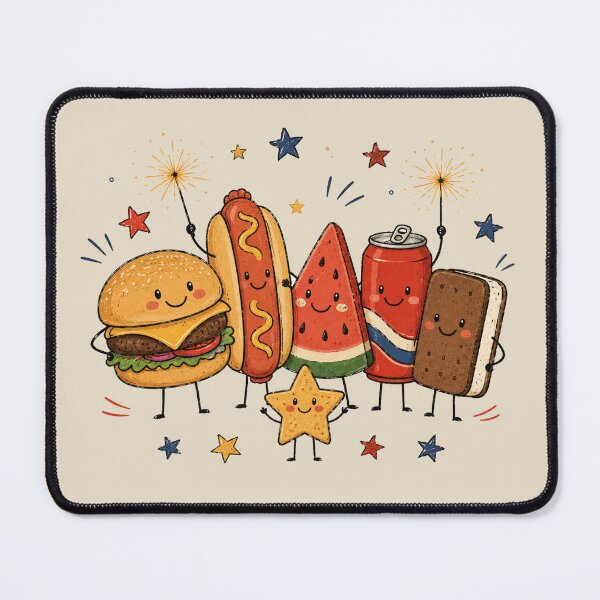 Item preview, Backyard BBQ Besties Cute Fourth of July Food designed and sold by POD DYNASTY | Original Print On Demand T-Shirt Graphics.