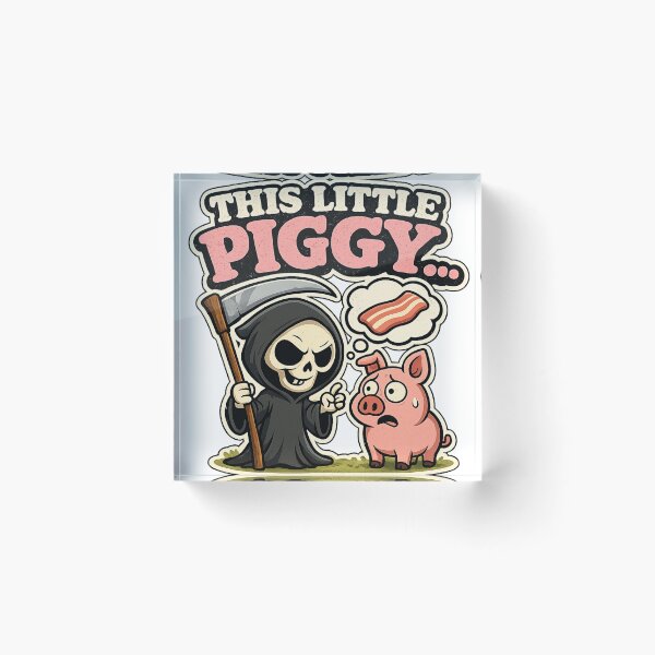 Item preview, This Little Piggy Funny Grim Reaper Dark Humor Shirt designed and sold by Cartoon Catacombs.