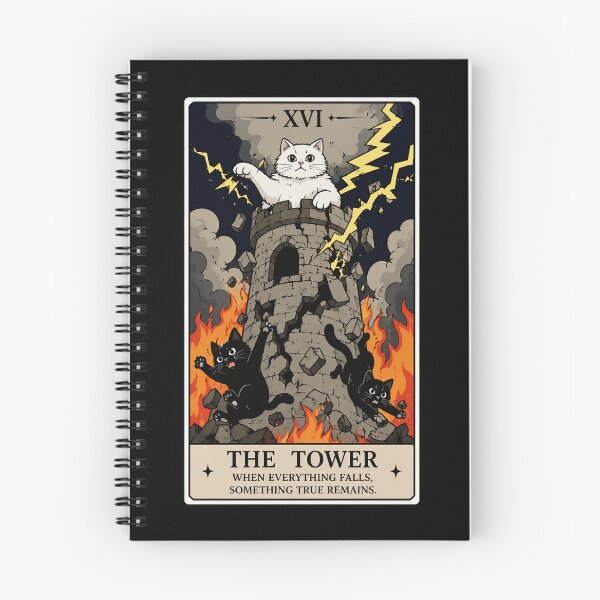 Item preview, Storm Cat Tarot Tower Card With Chaotic Black Cat Energy designed and sold by ferminhays.