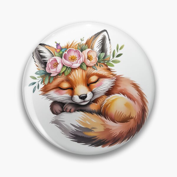 Item preview, Cute Fox With Flowers Kids Woodland Fox Design designed and sold by QuiteOrbit.