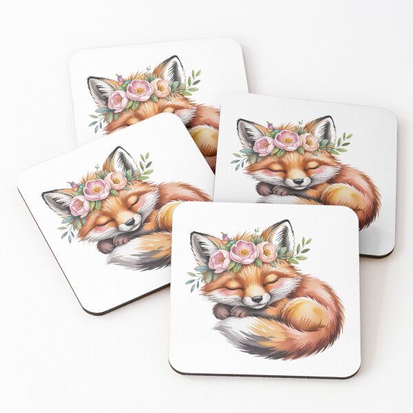 Artikelvorschau, Niedlicher Fuchs mit Blumen, Waldfuchs-Design für Kinder entworfen und verkauft von QuiteOrbit.