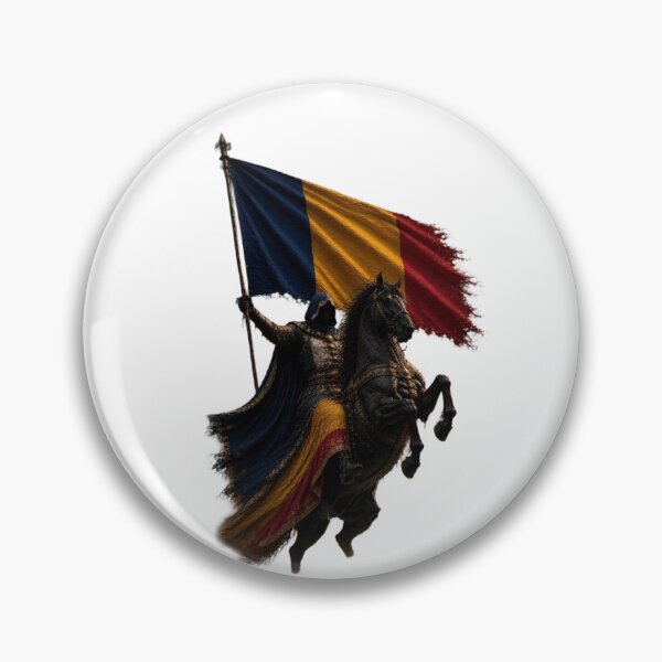 Item preview, Romanian Warrior on Horseback with Tricolor Flag designed and sold by RoyalDeluxGo.
