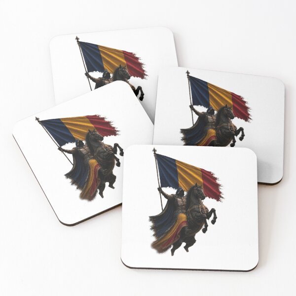 Item preview, Romanian Warrior on Horseback with Tricolor Flag designed and sold by RoyalDeluxGo.