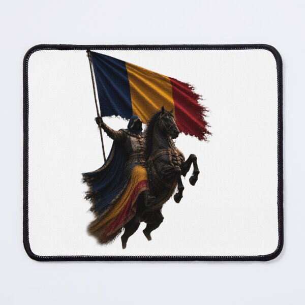 Item preview, Romanian Warrior on Horseback with Tricolor Flag designed and sold by RoyalDeluxGo.