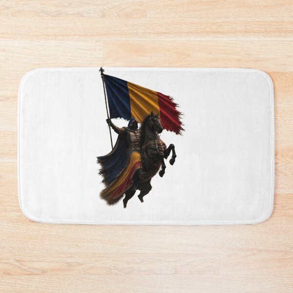 Item preview, Romanian Warrior on Horseback with Tricolor Flag designed and sold by RoyalDeluxGo.