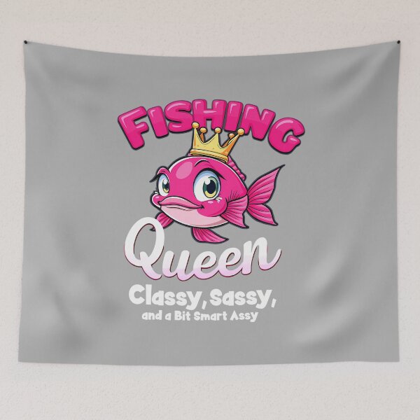 Item preview, Fishing Queen Classy Sassy and a Bit Smart Assy Fishing Joke Long Sleeve designed and sold by ArleneRowe.