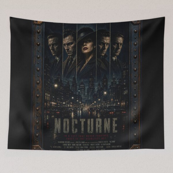 Item preview, Nocturne; Dark Gothic Neo Noir Cinematic Poster Art Intriguing AI Concept Art by Xzendor7 designed and sold by Xzendor7 Digital Art Creations.