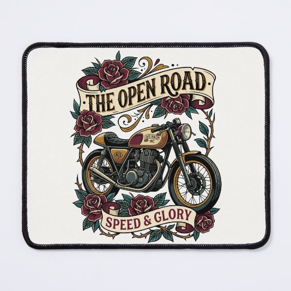 Item preview, Vintage Cafe Racer Motorcycle Neo Traditional Tattoo Flash designed and sold by RetroRewind Studio.