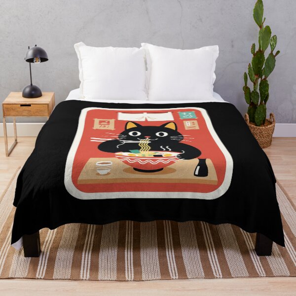 Item preview, Cute Black Cat Eating Ramen In Cozy Japanese Noodle Shop designed and sold by JordynLadukeg65.