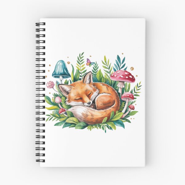 Item preview, Sleeping Fox Floral Woodland Illustration designed and sold by QuiteOrbit.