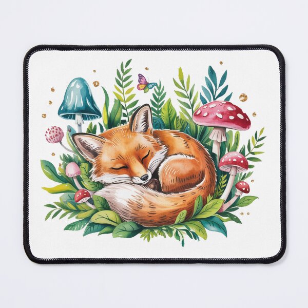 Item preview, Sleeping Fox Floral Woodland Illustration designed and sold by QuiteOrbit.