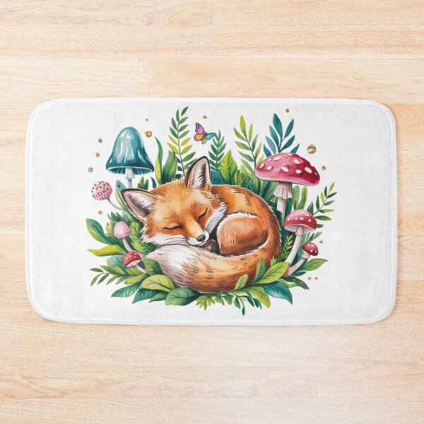 Item preview, Sleeping Fox Floral Woodland Illustration designed and sold by QuiteOrbit.