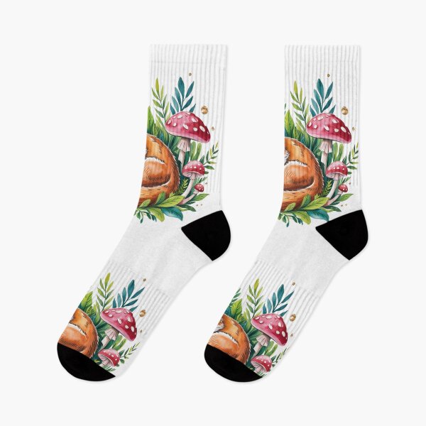 Item preview, Sleeping Fox Floral Woodland Illustration designed and sold by QuiteOrbit.