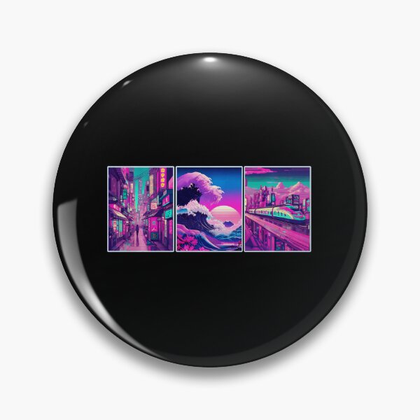 Item preview, Japanese Vaporwave City Panels Neon Tokyo Streets and Skyline designed and sold by titanlevi.