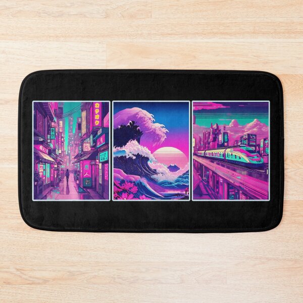 Item preview, Japanese Vaporwave City Panels Neon Tokyo Streets and Skyline designed and sold by titanlevi.