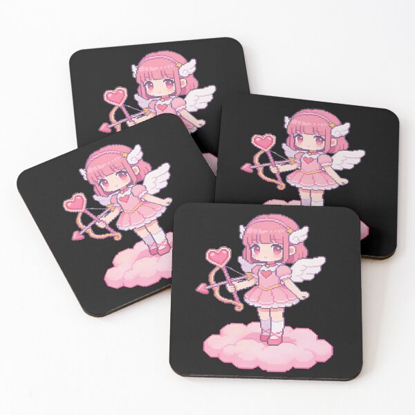 Item preview, Cute Pixel Art Cupid - Kawaii Angel Girl on Pink Cloud designed and sold by PotionPixelArt.