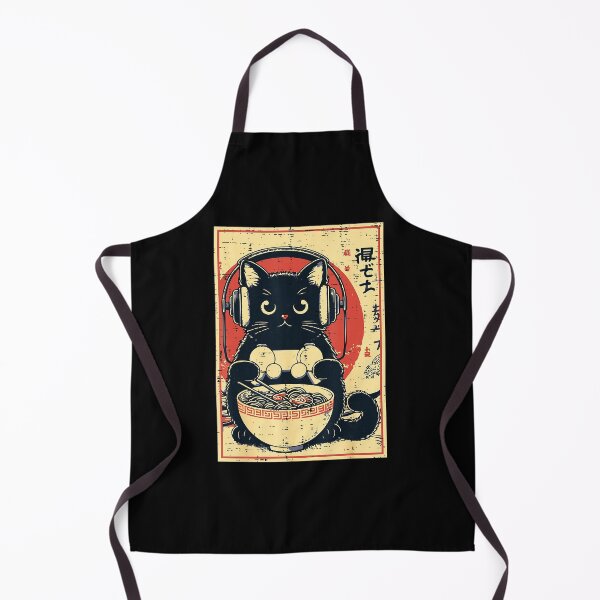 Item preview, Retro Japanese Cat Gamer With Ramen Bowl and Controller designed and sold by FGTV2021.