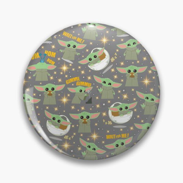 Item preview, Grogu Baby Yoda Seamless Pattern Galactic Stars Mandalorian Star Wars Fan Art Grey Background designed and sold by Playful Patternz.