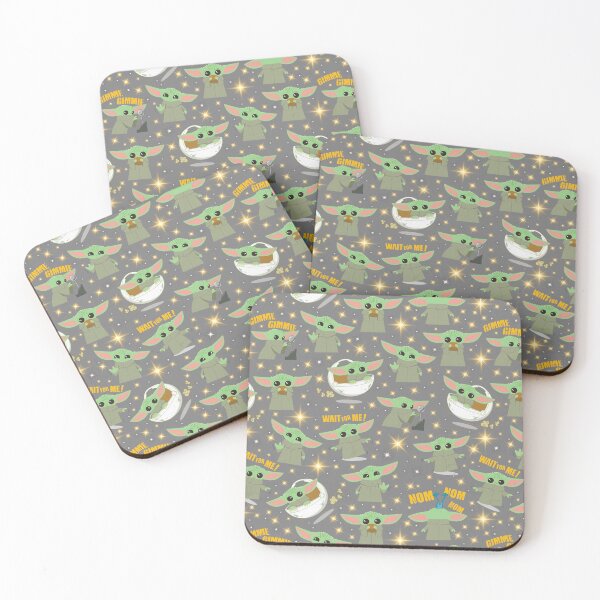 Item preview, Grogu Baby Yoda Seamless Pattern Galactic Stars Mandalorian Star Wars Fan Art Grey Background designed and sold by Playful Patternz.