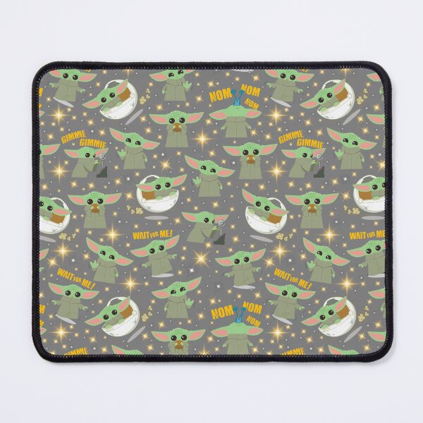 Item preview, Grogu Baby Yoda Seamless Pattern Galactic Stars Mandalorian Star Wars Fan Art Grey Background designed and sold by Playful Patternz.