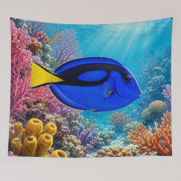 Item preview, Blue Tang on Coral Reef designed and sold by Pixel Junkies Studio.