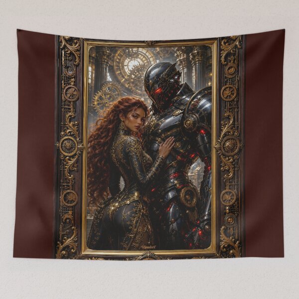 Item preview, Princess Audrena With Her Sentinel Companion Torvian Opulent AI Concept Art by Xzendor7 designed and sold by Xzendor7 Digital Art Creations.