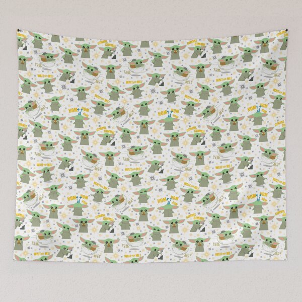 Item preview, Copy of Grogu Baby Yoda Seamless Pattern Galactic Stars Mandalorian Star Wars Fan Art White Background designed and sold by Playful Patternz.