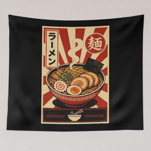 Item preview, Retro Ramen Bowl Poster With Vintage Japanese Street Food Style designed and sold by ferminhays.