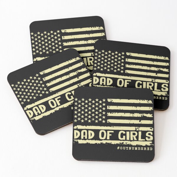 Item preview, Dad of Girls Outnumbered Patriotic Fatherhood Vintage Flag designed and sold by zamiokaline.