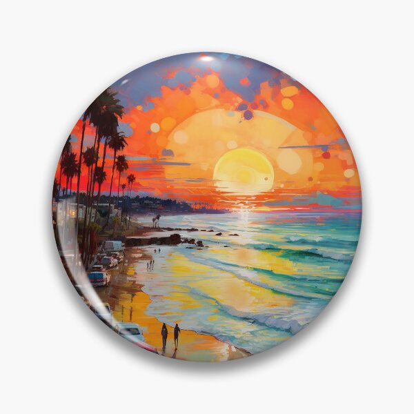 Item preview, Vibrant, Colorful Beach Sunset With Gentle Waves Design designed and sold by DEC02.