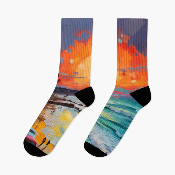 Item preview, Vibrant, Colorful Beach Sunset With Gentle Waves Design designed and sold by DEC02.