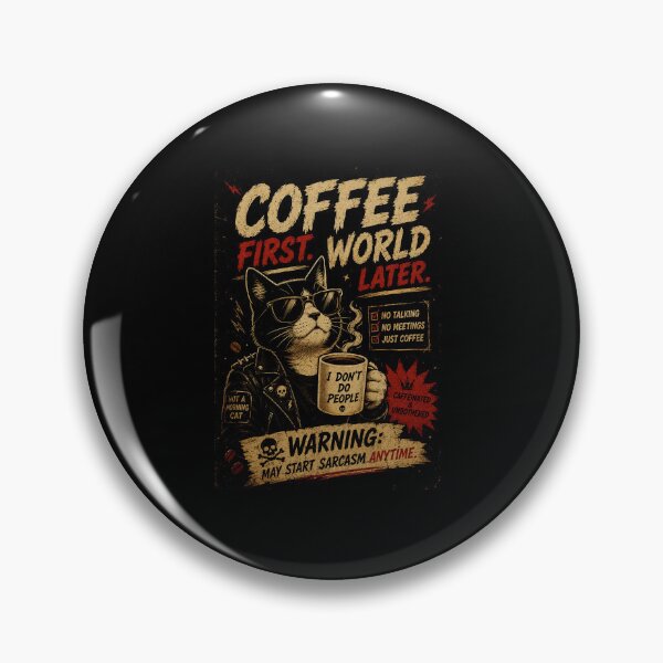 Item preview, Sarcastic Coffee Cat for Mornings Without Small Talk designed and sold by Modaozushi216.