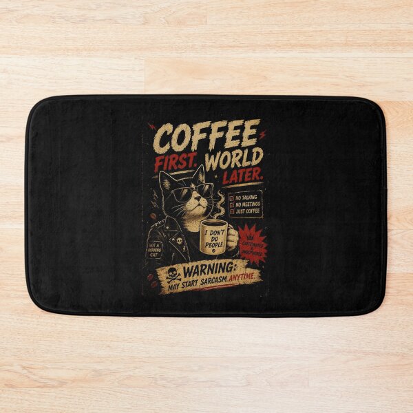 Item preview, Sarcastic Coffee Cat for Mornings Without Small Talk designed and sold by Modaozushi216.