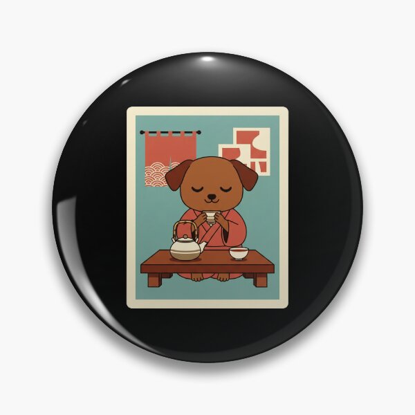 Item preview, Peaceful Tea Time Puppy in Cozy Japanese Inspired designed and sold by JordynLadukeg65.