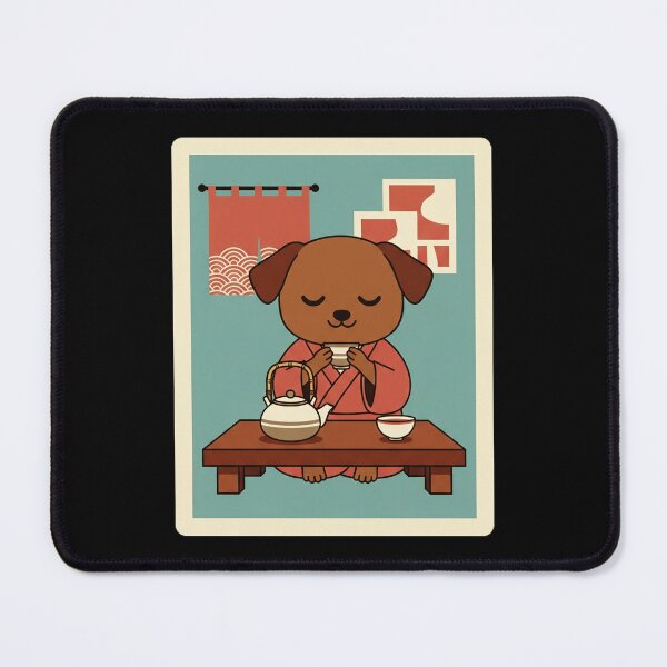 Item preview, Peaceful Tea Time Puppy in Cozy Japanese Inspired designed and sold by JordynLadukeg65.