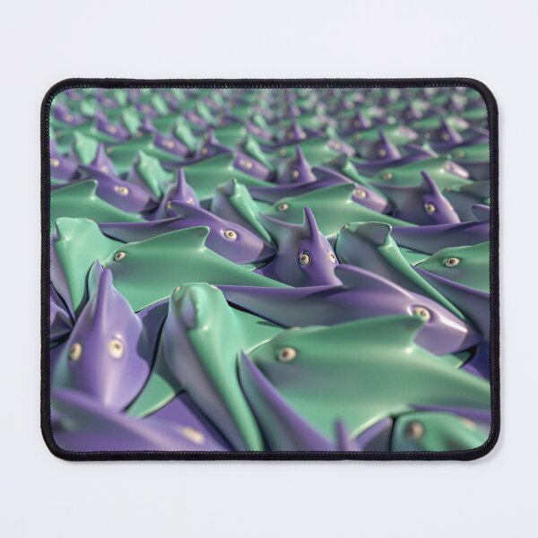Item preview, 3D Escher Fish - Tessellation of Purple and Green Rays - Ocean Poster designed and sold by Keltoi-art.