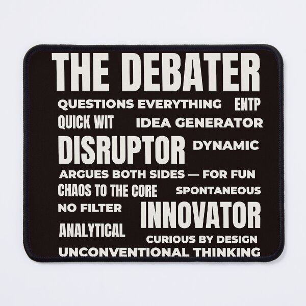 Item preview, ENTP – THE DEBATER TRAIT COLLAGE DESIGN | MBTI TRAIT COLLAGE SERIES – ENTP PERSONALITY EDITION designed and sold by WitLounge.