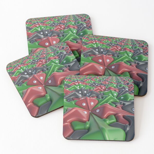 Item preview, Red Green 3D Tessellation - Escher Birds Tiling - Geometric Poster designed and sold by Keltoi-art.