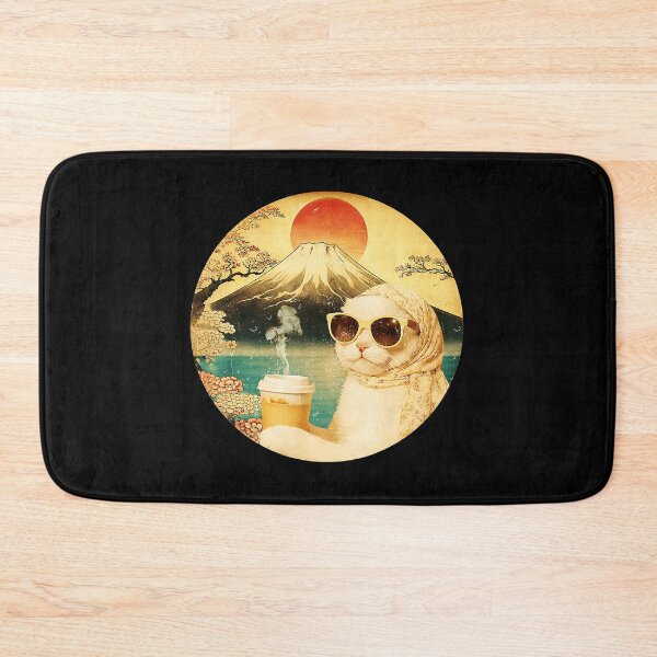 Item preview, Funny Cat by Mount Fuji with Sunset Coffee Vintage designed and sold by titanlevi.