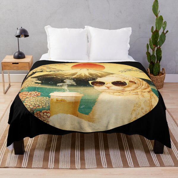 Item preview, Funny Cat by Mount Fuji with Sunset Coffee Vintage designed and sold by titanlevi.